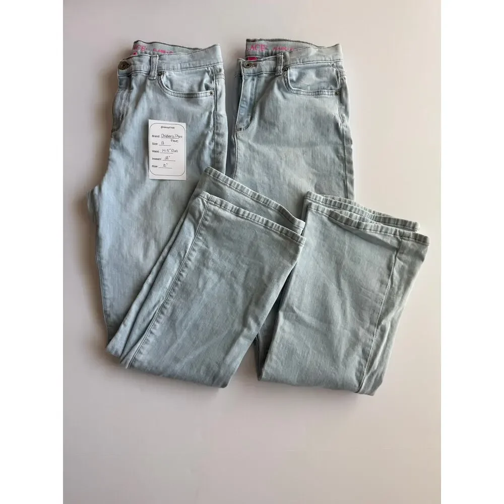 Children's Place Girls Flare Jeans Lot of 2 (Identical) Size 18 Light Wash